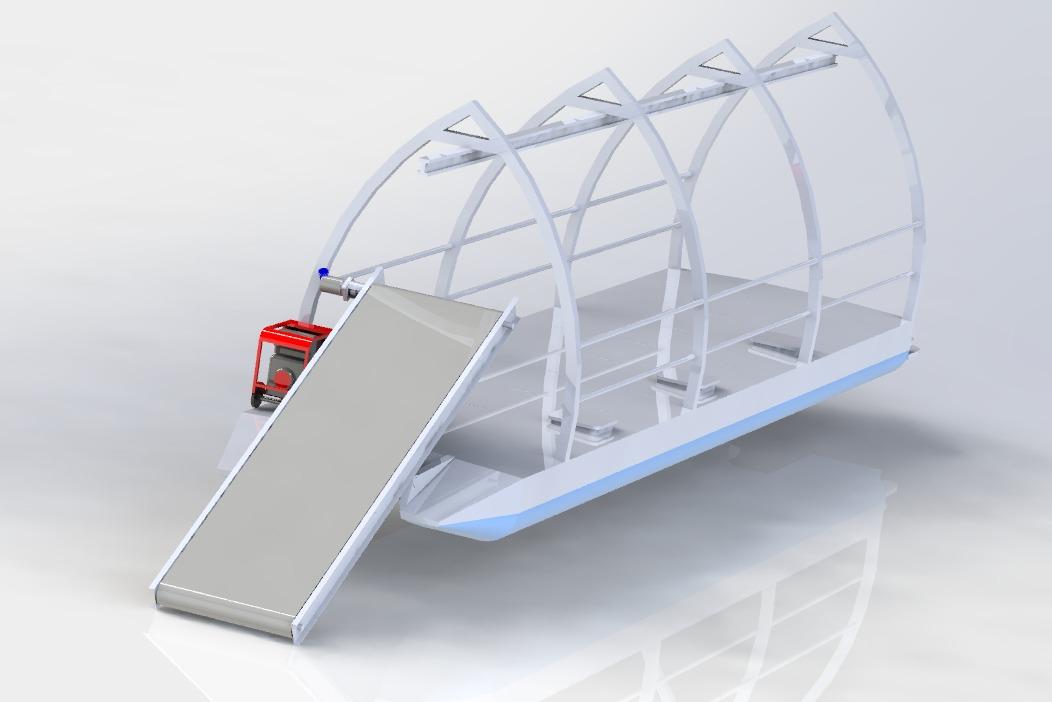 3D concept perspective with collection ramp deployed.